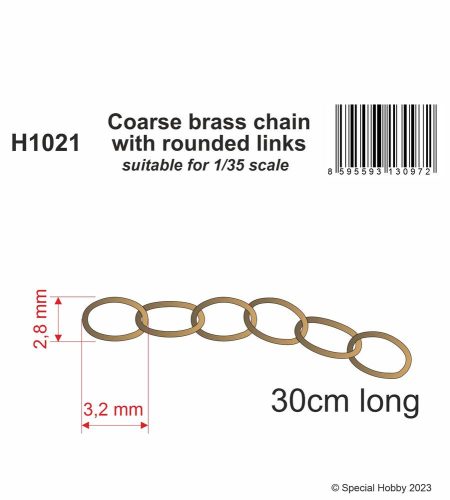 CMK - Coarse brass chain with rounded links - suitable for 1/35 scale