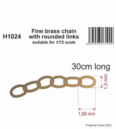 CMK - Fine brass chain with rounded links - suitable for 1/72 scale