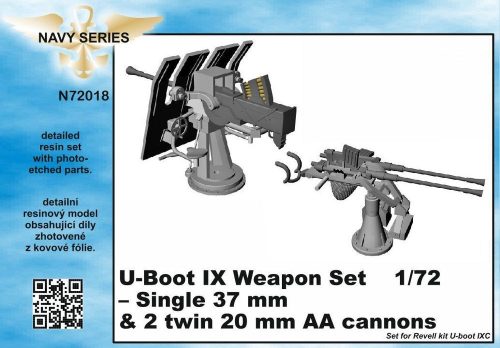 CMK - U-Boot IX Weapon Set-Single37mm&2twin20m AA cannons for Revell kit