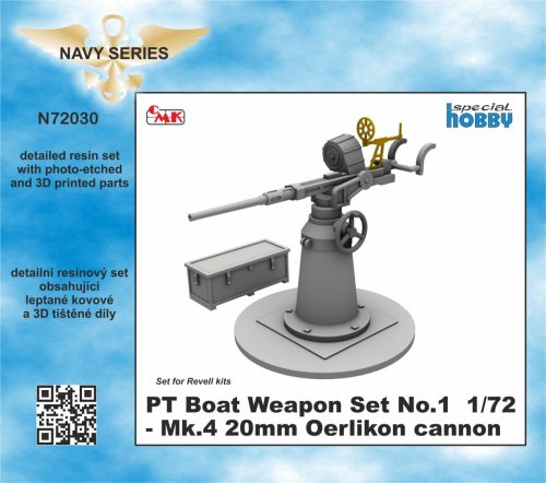 CMK - 1/72 PT Boat Weapon Set No.1 - Mk.4 20mm Oerlikon cannon 