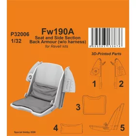   CMK - Fw190A Seat and Side Section Back Armour (w/o harness) for Revell