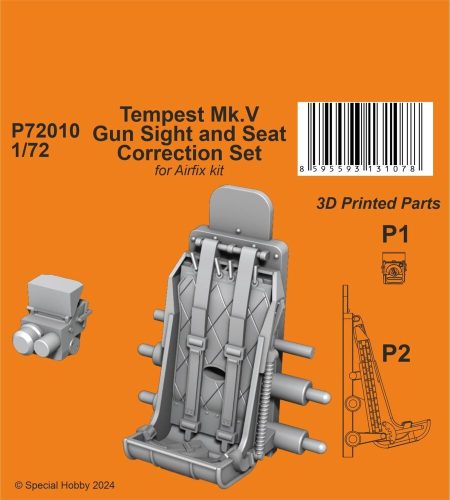 CMK - Tempest Mk.V Gun Sight and Seat Correction Set 1/72 for Airfix kit