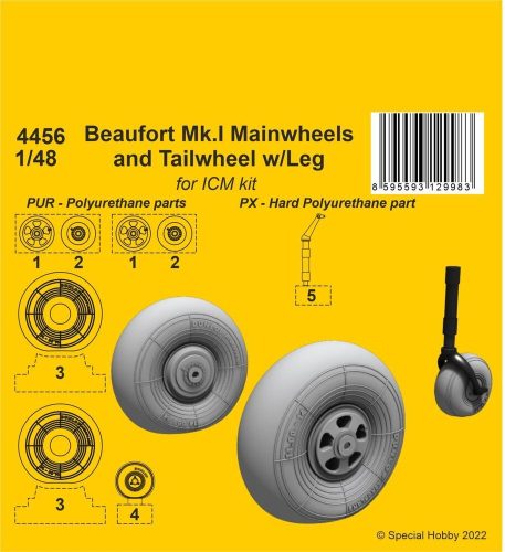CMK - Beaufort Mk.I Mainwheels and Tailwheel w/Leg