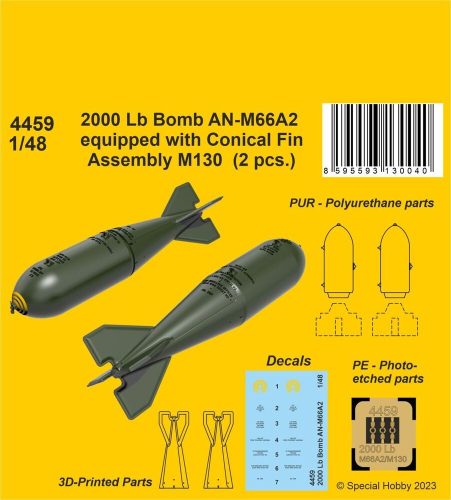 CMK - 2000 Lb Bomb AN-M66A2 equipped with Conical Fin Assembly M130 (2 pcs.)