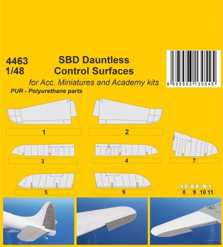 CMK - SBD Dauntless Control Surfaces / for Acc. Miniartures and Academy kits