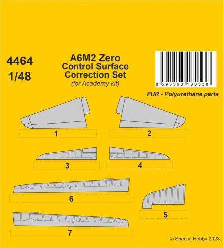 CMK - A6M2 Zero Control Surface Correction Set / for Academy kit