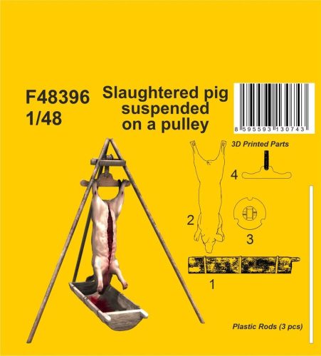 CMK - Slaughtered pig suspended on a pulley 1/48