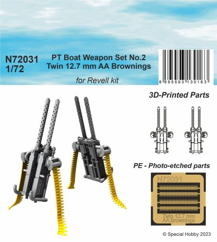 CMK - PT Boat Weapon Set No.2 - Twin 12.7 mm AA Brownings (2 printed pcs) 1/72