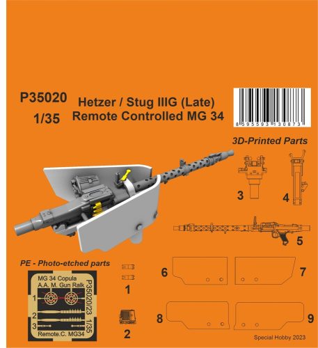 CMK - Hetzer / Stug IIIG (Late) Remote Controlled MG 34 1/35