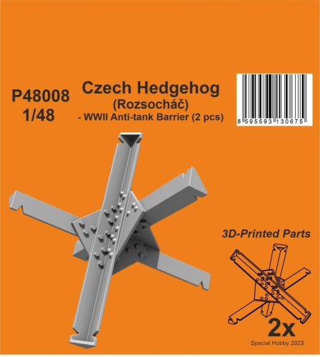 CMK - Czech Hedgehog (Rozsochá?) - WWII Anti-tank Barrier (2 pcs) 1/48