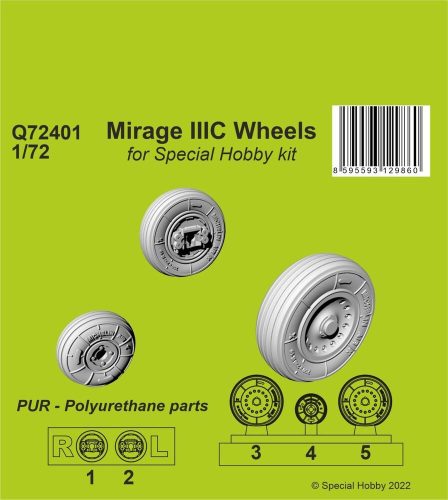 CMK - Mirage IIIC Wheels for Special Hobby kit