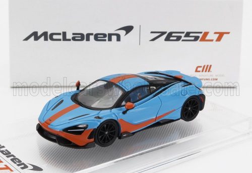 Cm-Models - McLAREN 765LT WITH RACING SET WHEELS 2020 LIGHT BLUE ORANGE