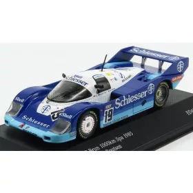   CMR - PORSCHE 956B 2.6L TURBO TEAM BRUN MOTORSPORT N 19 1000km SPA 1985 STEFAN BELLOF - THIERRY BOUTSEN 2 TONE BLUE WHITE