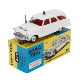   Corgi - FORD ENGLAND ZEPHIR SW STATTION WAGON MOTORWAY PATROL POLICE 1960 WHITE