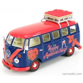   Corgi - Volkswagen T1 Minibus Happy Anniversary 1961 Blue Red
