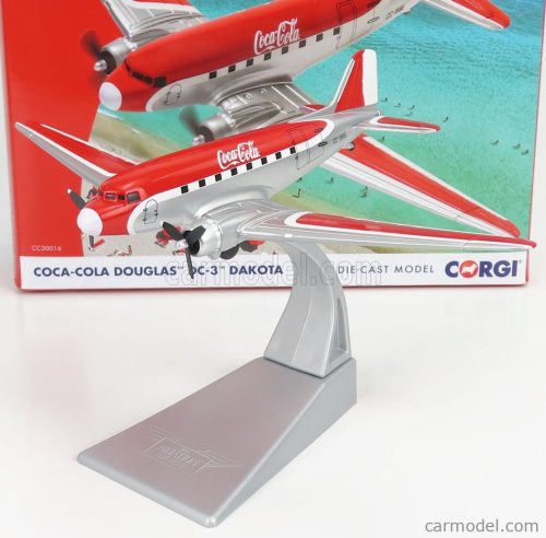 Corgi - Douglas Dakota Dc-3 Airplane Coca-Cola 1941 Red White Silver