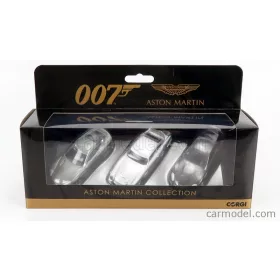  Corgi - Aston Martin Set 3X 007 James Bond - Db5 1965 Goldfinger - V12 Vanquish Die Another Day La Morte Puo  Attendere - Dbs 2008 Casino Royale Grey Silver