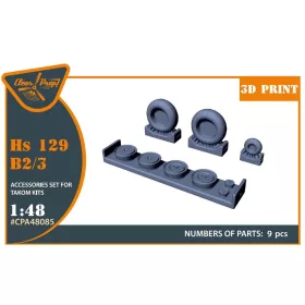   Clear Prop Models - Hs 129B2/3 Wheels set (weighted) for Takom kit