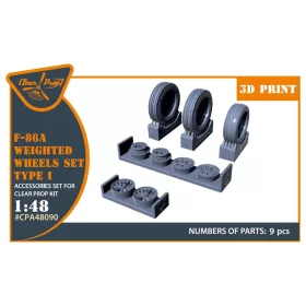   Clear Prop Models - F-86A Wheels set (weighted) type 1 for CP kits