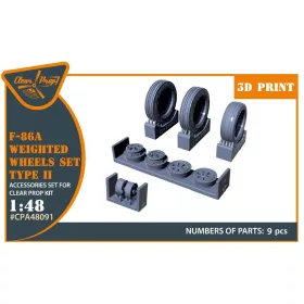   Clear Prop Models - F-86A Wheels set (weighted) type 2 for CP kits