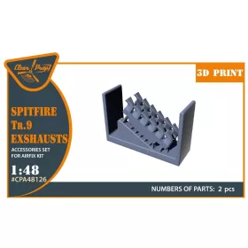 Clear Prop Models - Spitfire Tr.9 exhausts for Airfix kit