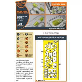   Clear Prop Models - Mirage 2000C painting mask for Modelsvit kit 72073