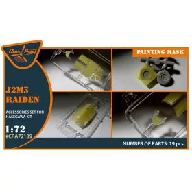   Clear Prop Models - J2M3 Raiden painting mask for Hasegawa kits