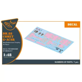   Clear Prop Models - DH.88 Comet G-ACSR MacRobertson Trophy Air Race Decal for Mikromir kit