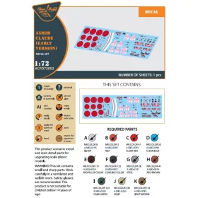   Clear Prop Models - A5M2b Claude (early version) decal set for CP kit CP72006