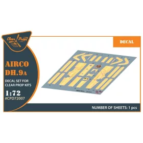 Clear Prop Models - Airco DH.9a decal set for CP kits