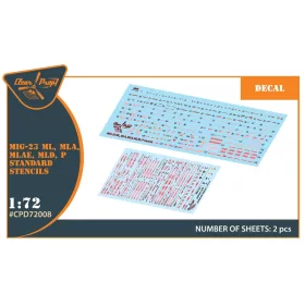   Clear Prop Models - MiG-23ML, MLA, MLD, P, MLAE standard stencils for CP kits and other