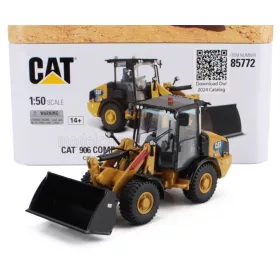   DM-Models - CATERPILLAR CAT906 COMPACT ELECTRIC RUSPA GOMMATA - SCRAPER TRACTOR WHEEL LOADER YELLOW BLACK