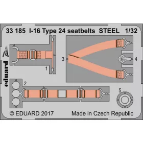 Eduard - I-16 Type 24 Seatbets Steel for ICM