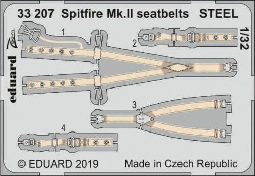 Eduard - Spitfire Mk.II Seatbelts Steel forRevell