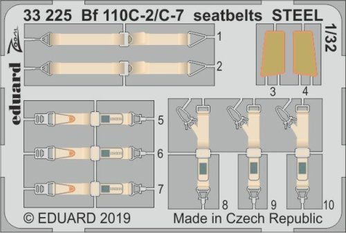Eduard - Bf 110C-2/C-7 Seatbelts Steel for Revell