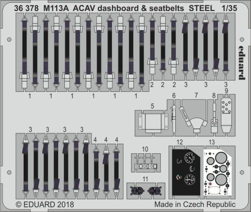 Eduard - M113A ACAV dashboard & seatbelts STEEL for AFV Club