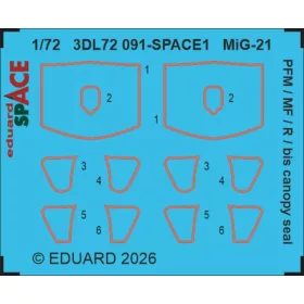   Eduard - MiG-21 PFM / MF/ R / bis canopy seal SPACE for Eduard