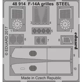 Eduard - F-14A grilles STEEL for Tamiya