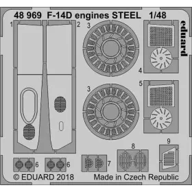 Eduard - F-14D engines STEEL for Tamiya