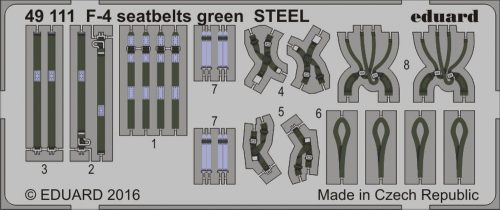Eduard - F-4 seatbelts green STEEL
