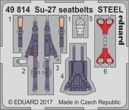 Eduard - Su-27 seatbelts STEEL for Hobby Boss