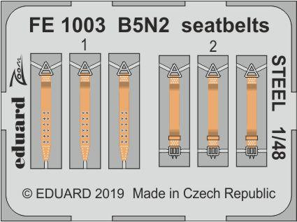 Eduard - B5N2 seatbelts STEEL for Hasegawa