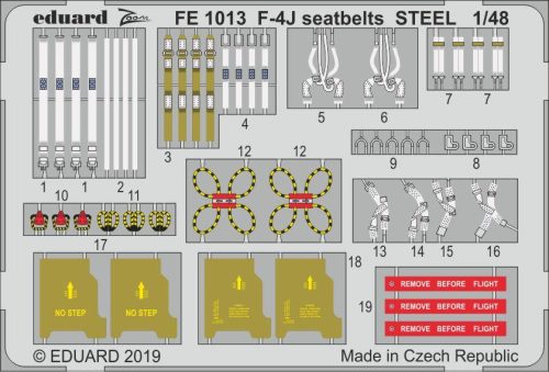 Eduard - F-4J seatbelts STEEL for Academy