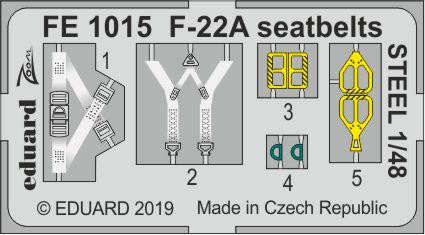 Eduard - F-22A seatbelts STEEL for Hasegawa