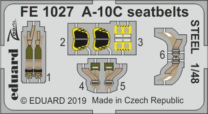 Eduard - A-10C seatbelts STEEL for Italeri