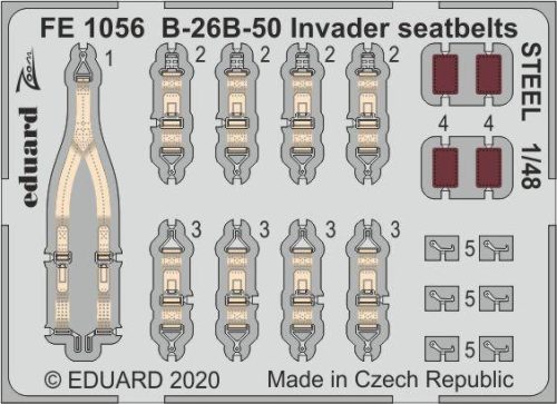 Eduard - B-26B-50 Invader seatbelts STEEL for ICM