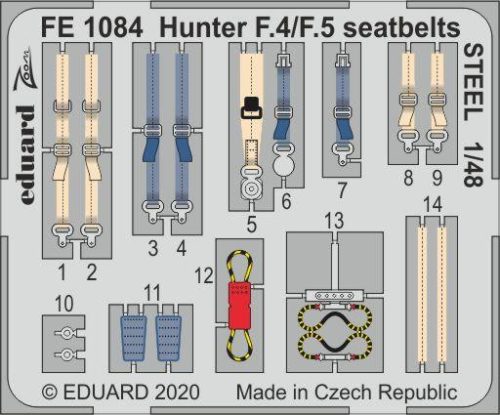 Eduard - Hunter F.4/F.5 seatbelts STEEL for Airfix