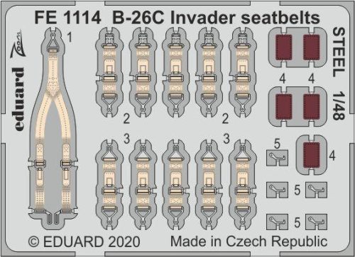Eduard - B-26C Invader seatbelts STEEL for ICM