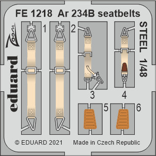 Eduard - Ar 234B Seatbelts Steel 1/48 Hasegawa/Hobby 2000
