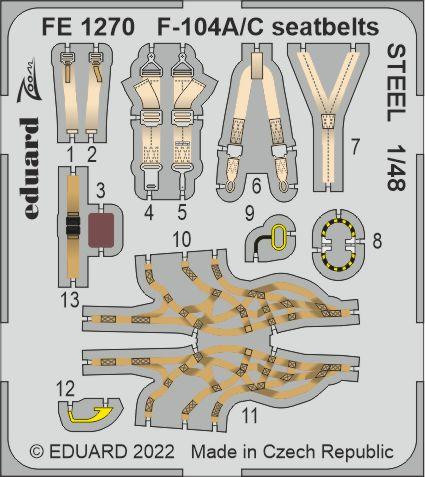 Eduard - F-104A/C Seatbelts Steel